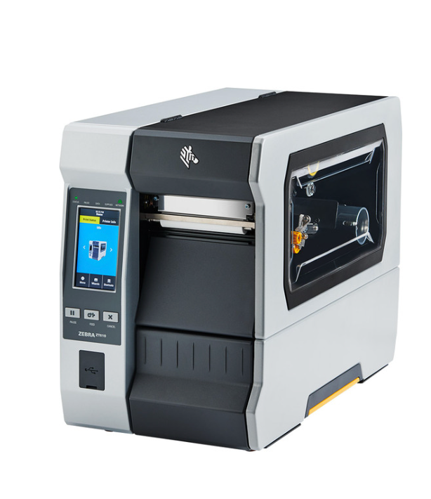 Zebra, Printer - ZT610, 4", 203 dpi, Thermal Transfer, Tear, Serial, USB, Gigabit Ethernet, Bluetooth 4.0, Bi-Fold Media Side Door with Clear Window, Color, ZPL