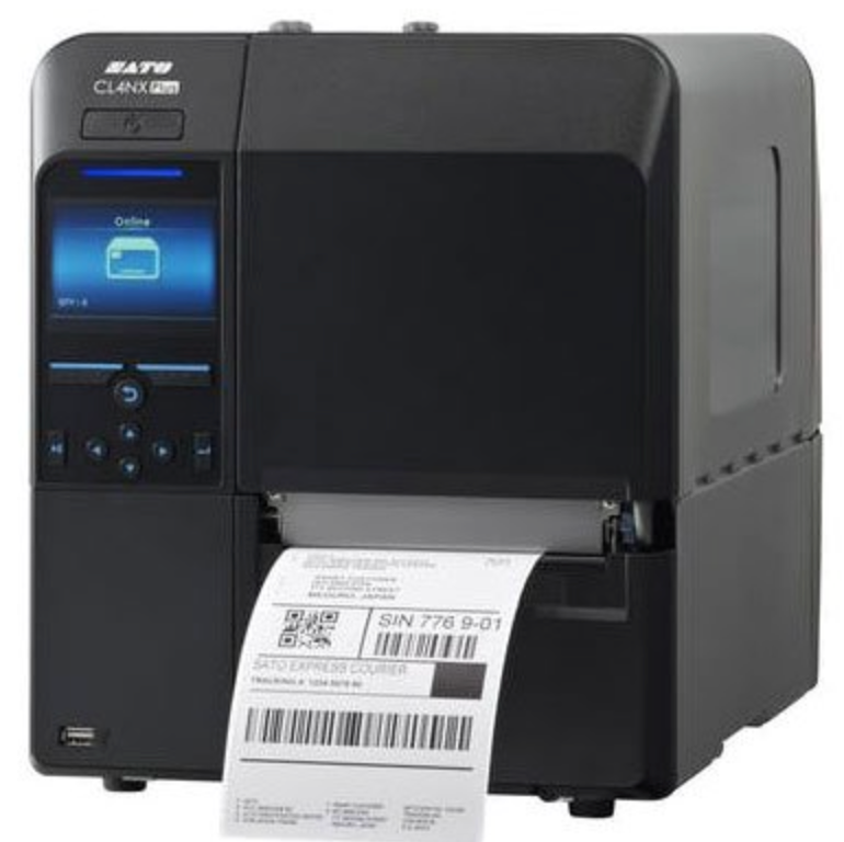 Sato, Printer - CL4NX Plus, 203 dpi, 4", Thermal Transfer, 14ips,  Serial, USB, Ethernet, with WLAN, Dispenser, Rewinder